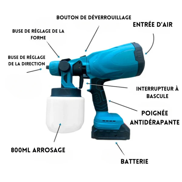 Pistolet à Peinture Électrique Sans Fil Portatif Magique (+Batterie Offerte) 🇧🇯